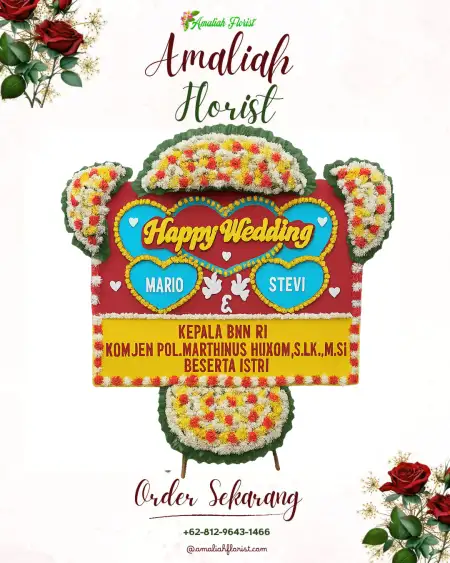 Papan Bunga Pernikahan Mlese